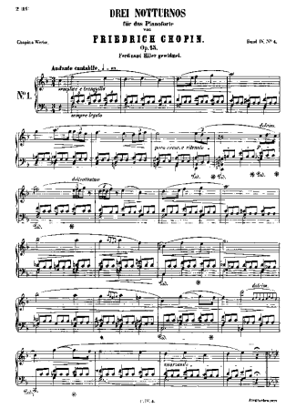Chopin Nocturnes Op.15 score for Piano