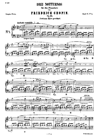 Chopin  score for Piano