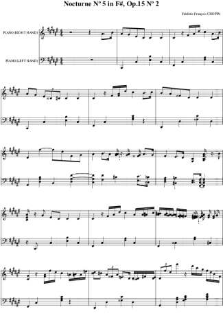 Chopin Noturno em Dm no.05 Op.15 no.2 score for Piano