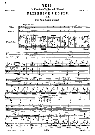 Chopin  score for Piano