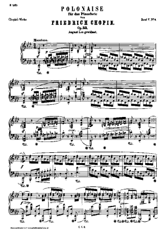 Chopin Polonaise In Ab Major Op.53 score for Piano