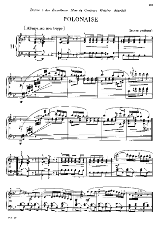 Chopin Polonaise In G Minor B.1 score for Piano