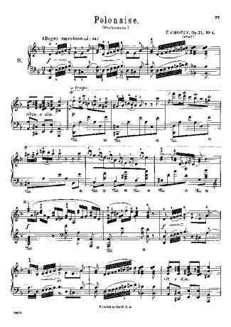 Chopin  score for Piano