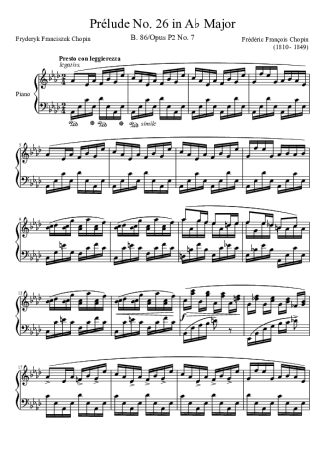 Chopin  score for Piano