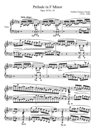 Chopin  score for Piano