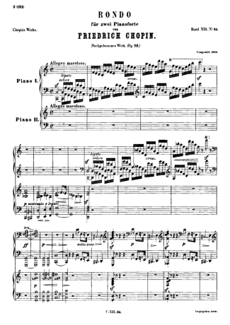 Chopin  score for Piano