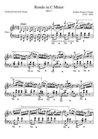 Chopin  score for Piano