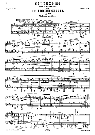 Chopin Scherzo No.1 Op.20 score for Piano