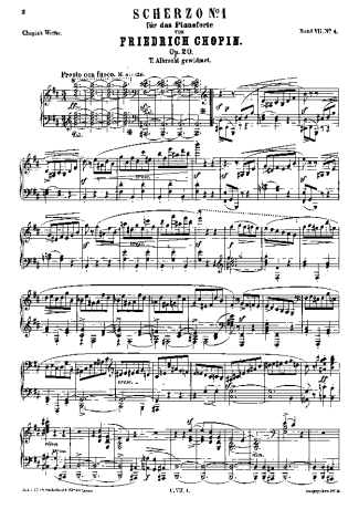 Chopin  score for Piano