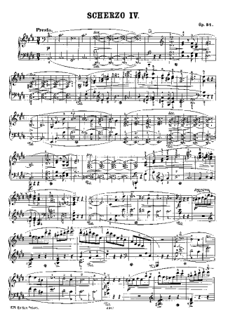 Chopin Scherzo No.4 Op.54 score for Piano