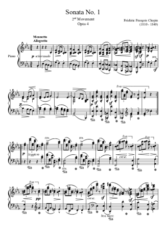 Chopin Sonata No. 1 2nd Movement score for Piano