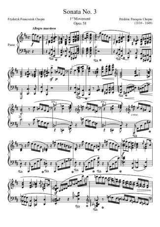 Chopin  score for Piano