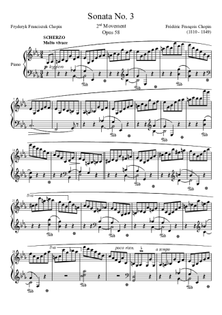Chopin Sonata No. 3 2nd Movement score for Piano