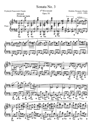 Chopin  score for Piano