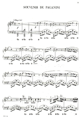Chopin Variations In A Major (Souvenir De Paganini) B.37 score for Piano