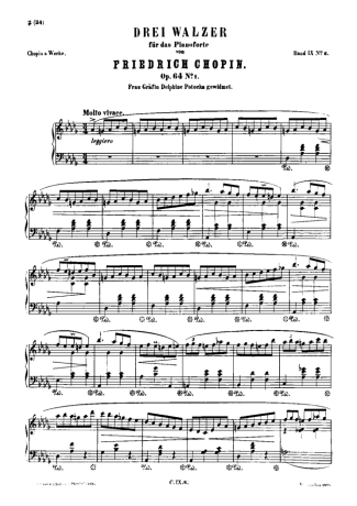 Chopin Waltzes Op.64 score for Piano