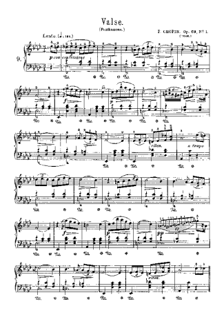 Chopin Waltzes Op.69 score for Piano