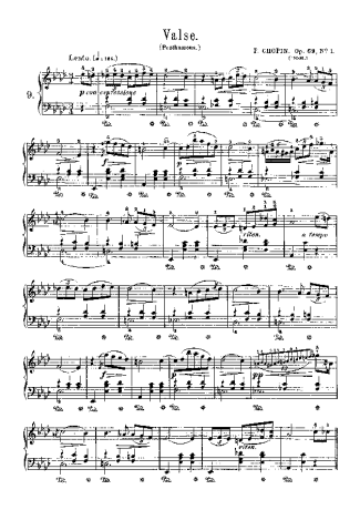 Chopin  score for Piano