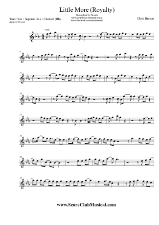 Chris Brown Little More (Royalty) score for Tenor Saxophone Soprano (Bb)