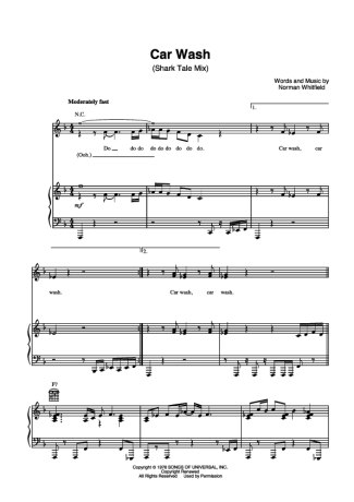 Christina Aguilera Car Wash score for Piano