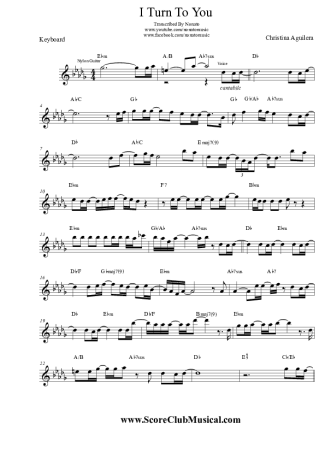 Christina Aguilera  score for Keyboard