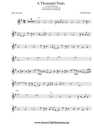 Christina Perri  score for Alto Saxophone