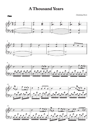 Christina Perri A Thousand Years score for Piano