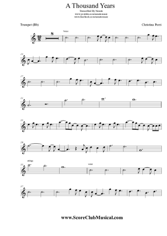 Christina Perri A Thousand Years score for Trumpet