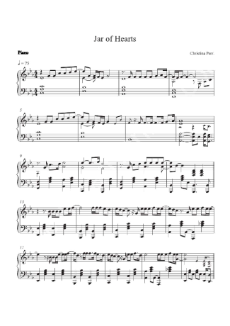 Christina Perri Christina Perri - Jar of Hearts score for Piano