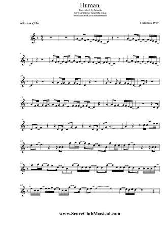 Christina Perri Human score for Alto Saxophone