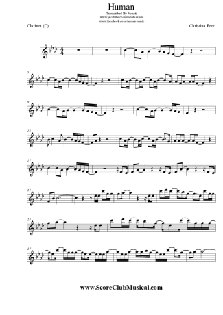 Christina Perri  score for Clarinet (C)