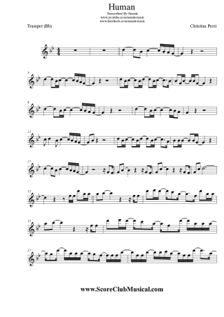 Christina Perri Human score for Trumpet