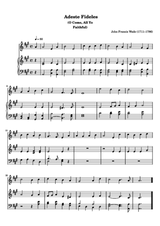 Christmas Songs (Temas Natalinos) Adeste Fideles score for Piano