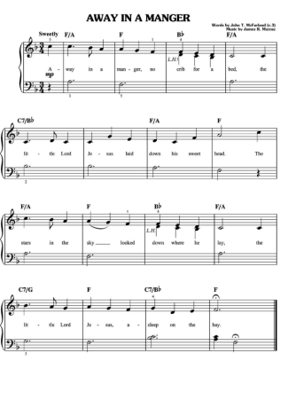 Christmas Songs (Temas Natalinos) Away In A Manger (V2) score for Piano