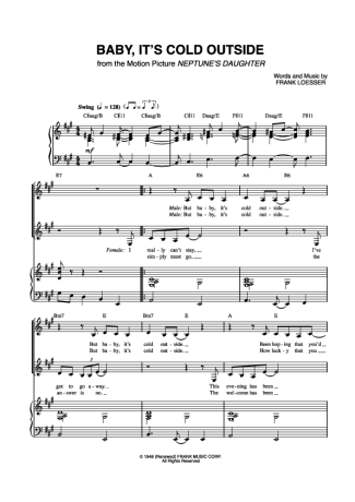 Christmas Songs (Temas Natalinos) Baby Its Cold Outside score for Piano