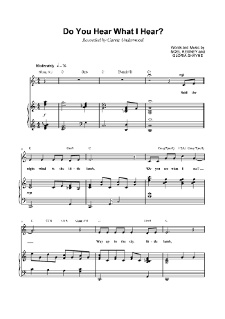 Christmas Songs (Temas Natalinos) Do You Hear What I Hear score for Piano