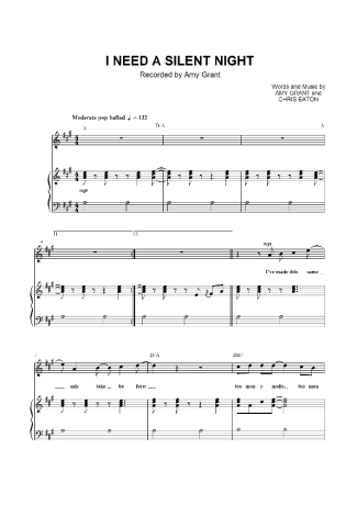 Christmas Songs (Temas Natalinos) I Need Silent Night score for Piano
