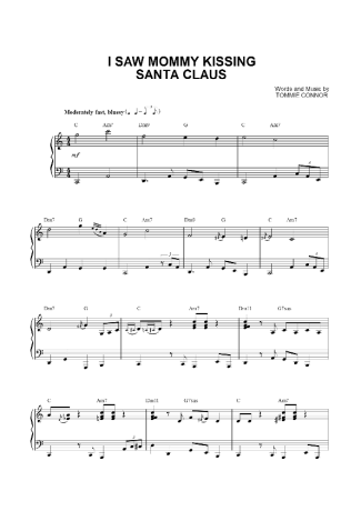 Christmas Songs (Temas Natalinos) I Saw Mommy Kissing Santa Claus score for Piano