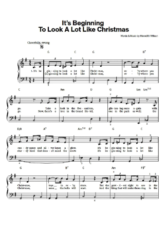 Christmas Songs (Temas Natalinos) Its Beginning To Look A Lot Like Christmas score for Piano
