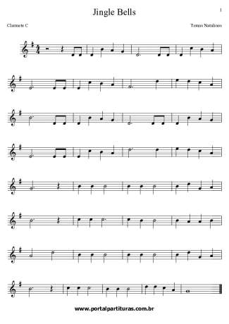 Christmas Songs (Temas Natalinos) Jingle Bells score for Clarinet (C)