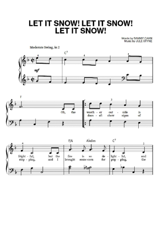 Christmas Songs (Temas Natalinos) Let It Snow! Let It Snow! Let It Snow! score for Piano