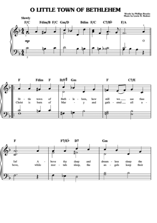 Christmas Songs (Temas Natalinos) O Little Town Of Bethlehem score for Piano