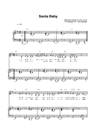 Christmas Songs (Temas Natalinos) Santa Baby score for Piano