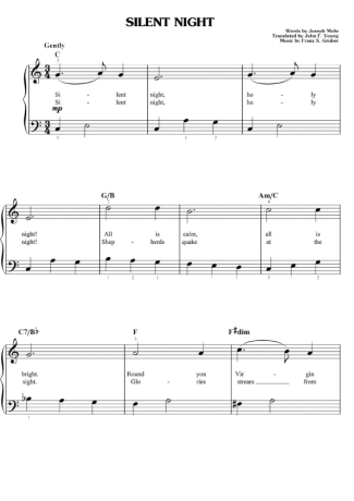 Christmas Songs (Temas Natalinos) Silent Night (V2) score for Piano