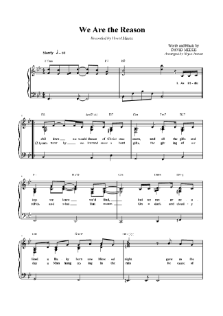 Christmas Songs (Temas Natalinos) We Are The Reason score for Piano