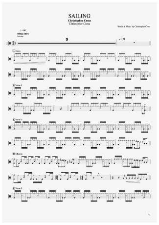 Christopher Cross Sailing score for Drums