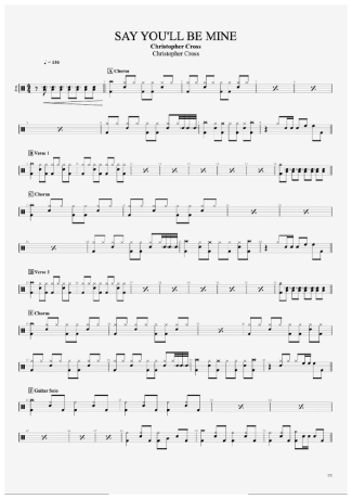 Christopher Cross  score for Drums