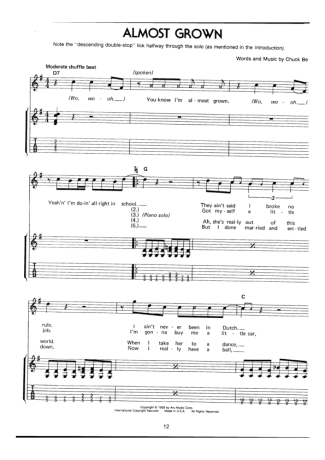 Chuck Berry  score for Guitar