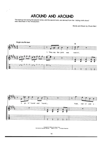 Chuck Berry Around And Around score for Guitar