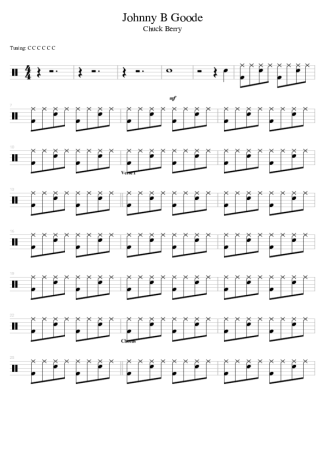 Chuck Berry Johnny B Goode score for Drums